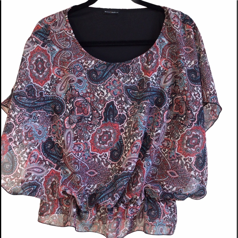 Paisley blouse - Pink, Blue, White Mercer&Madison